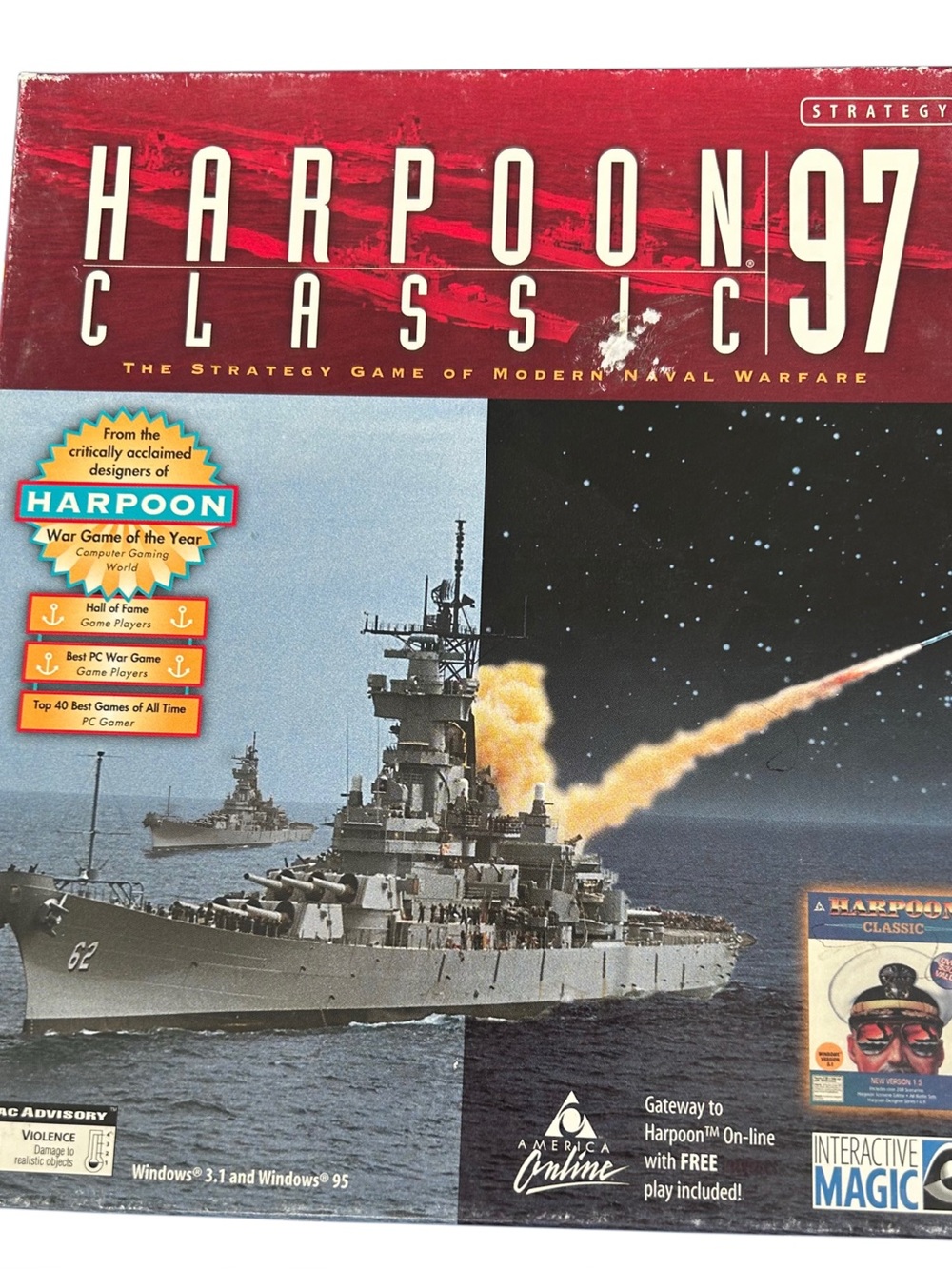 Harpoon Classic 97 PC Big Box CD-ROM Windows Vintage Game Like New Complete Read